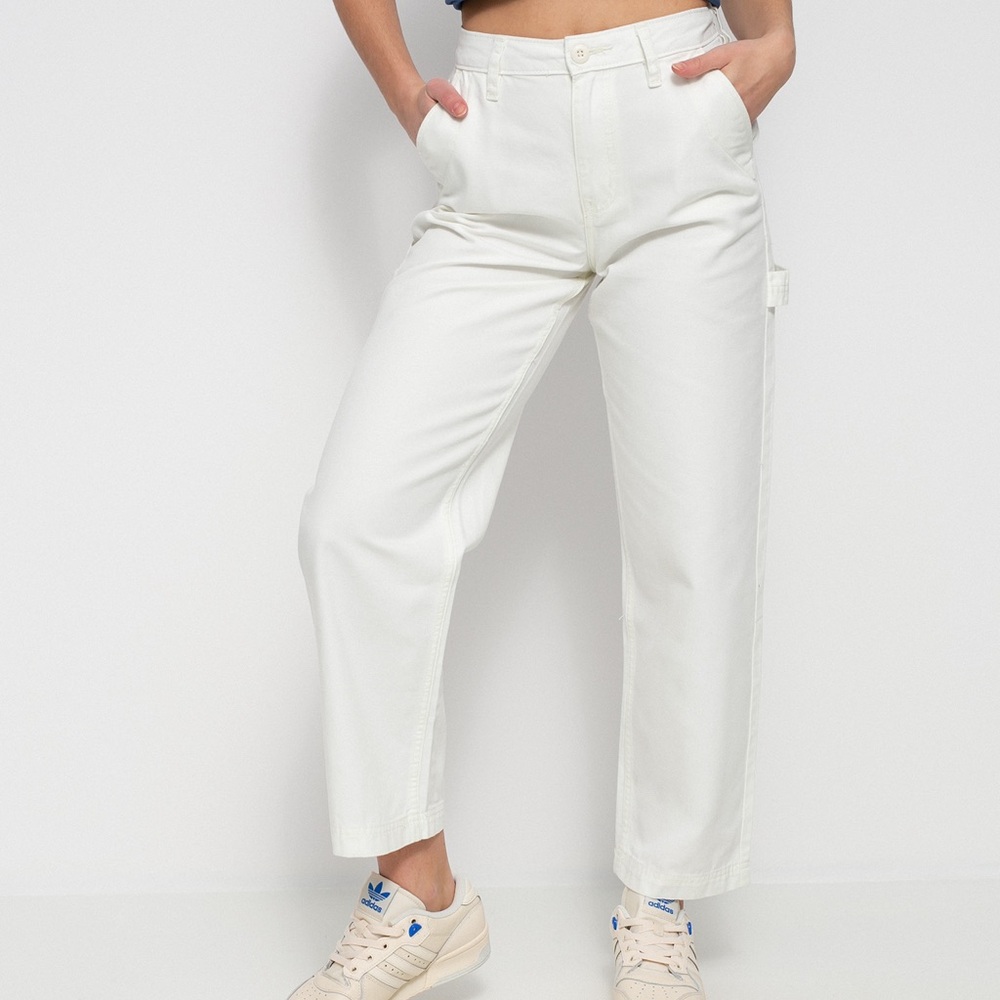 Vans Cream Utility Pocket Pants with Patch Logo NWT - Picture 2 of 3